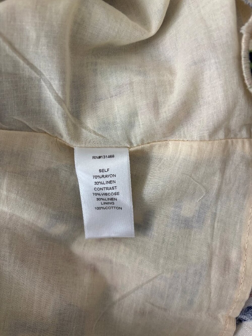 Boutique Scalloped Linen-Blend Resort Dress Sz Large NWT - Picture 6 of 6
